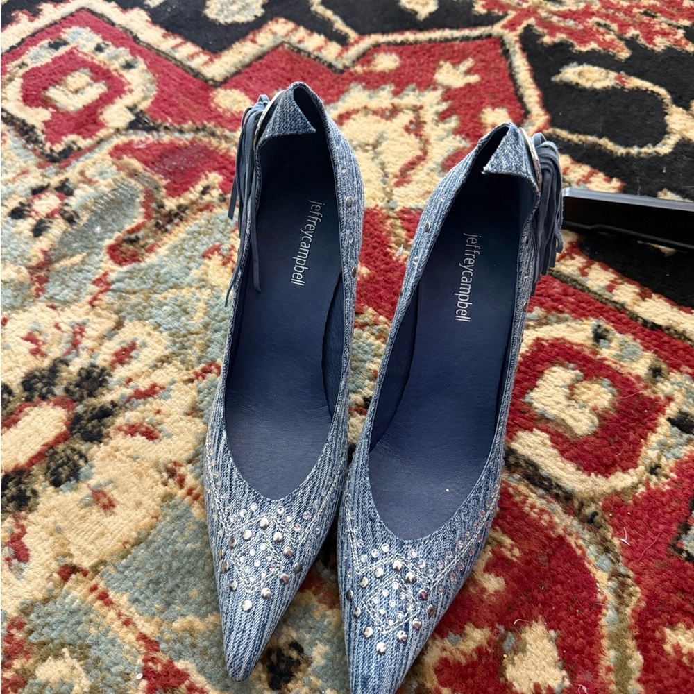 NEW Jeffrey Campbell Blue Studded Heels